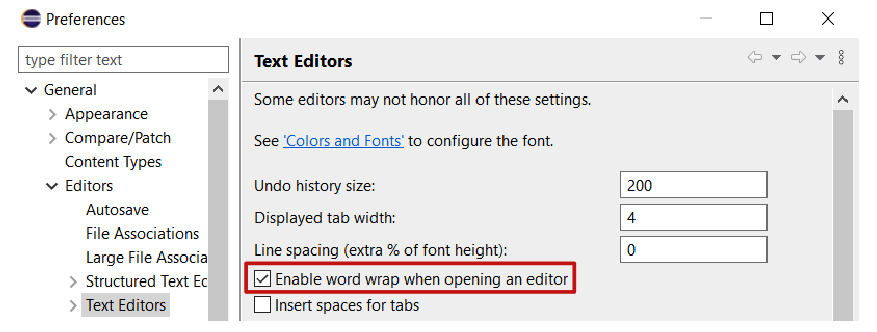 Preference Automatic Word Wrapping
